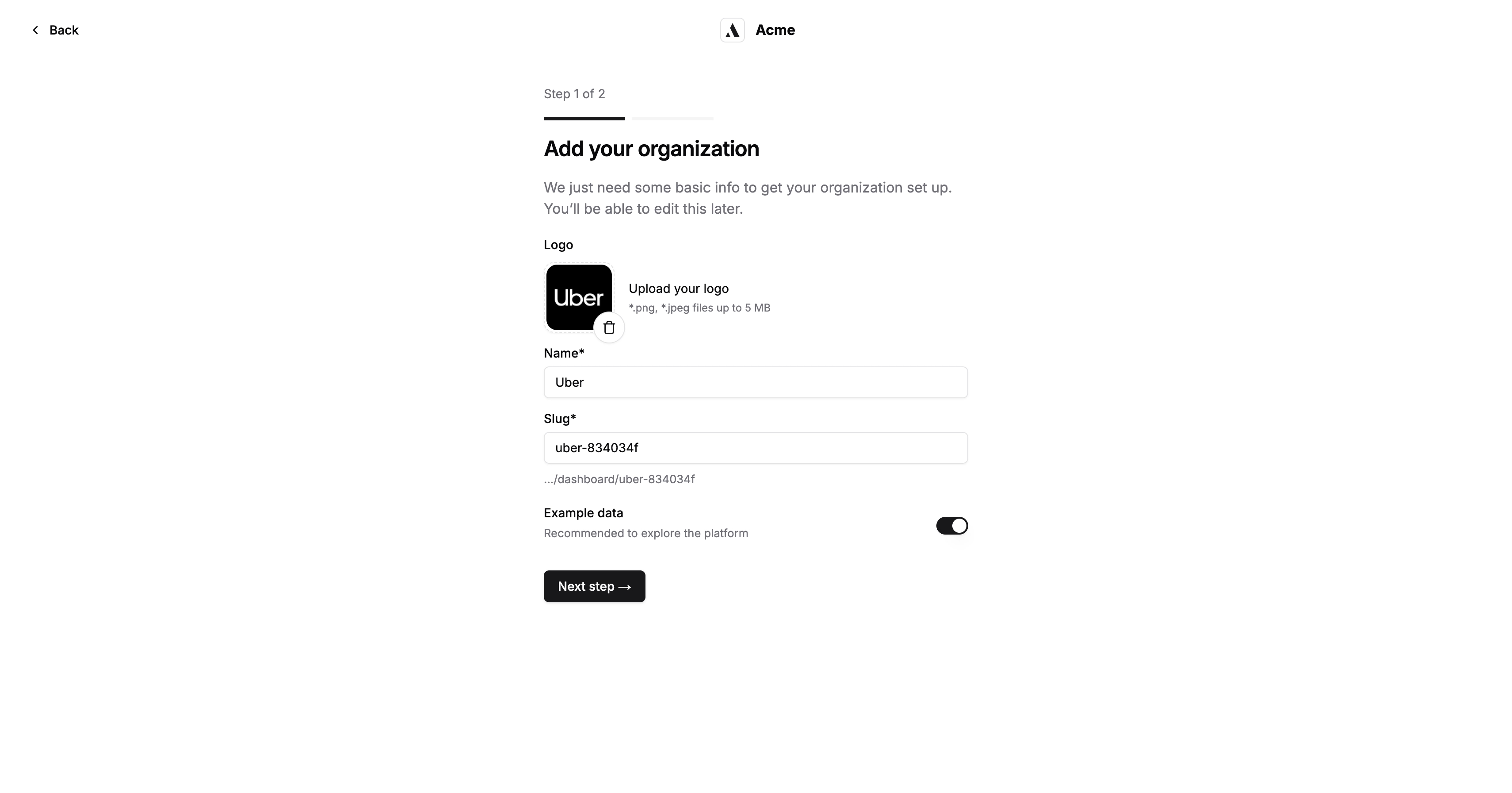 add organization