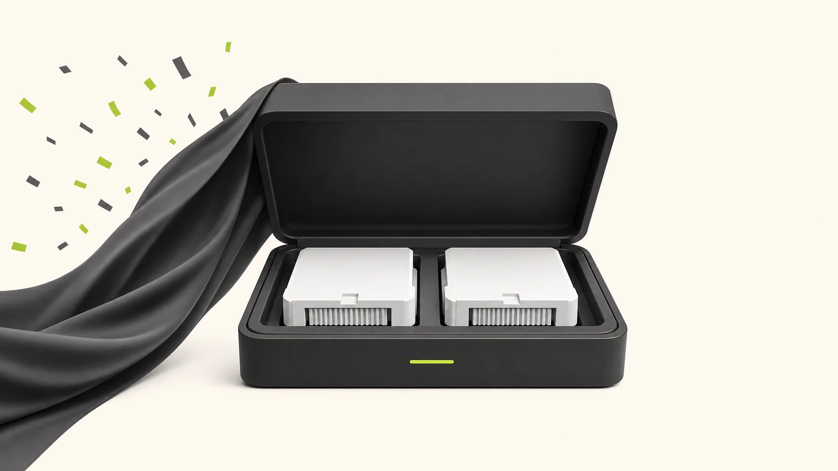 Modular Achromatic application components connected by an electric-lime release rail