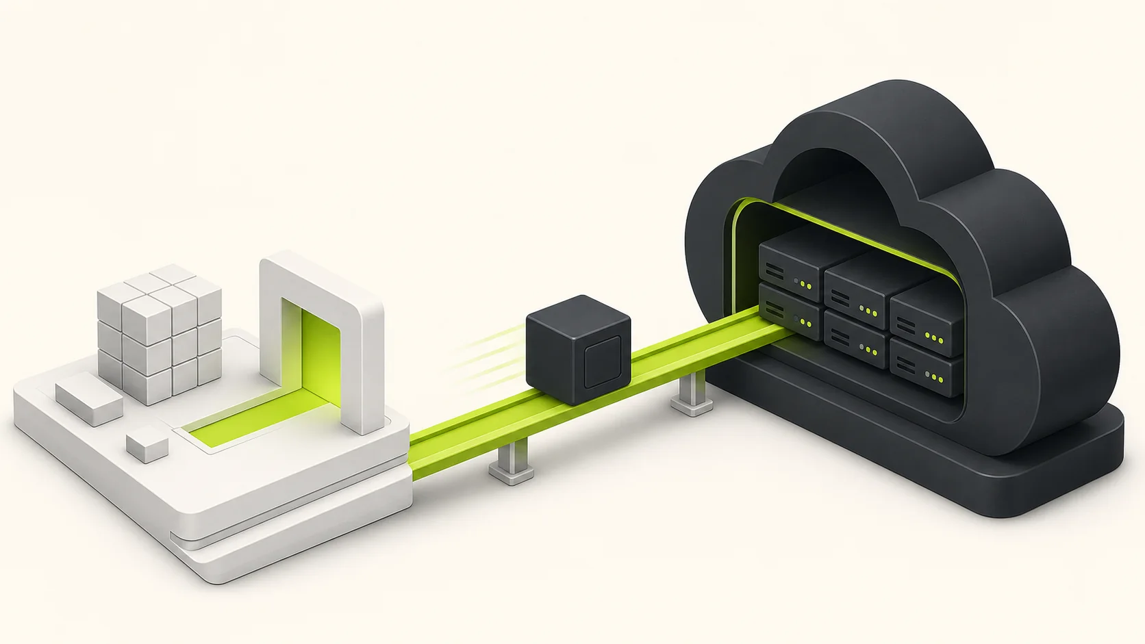 An application moving through a production deployment pipeline